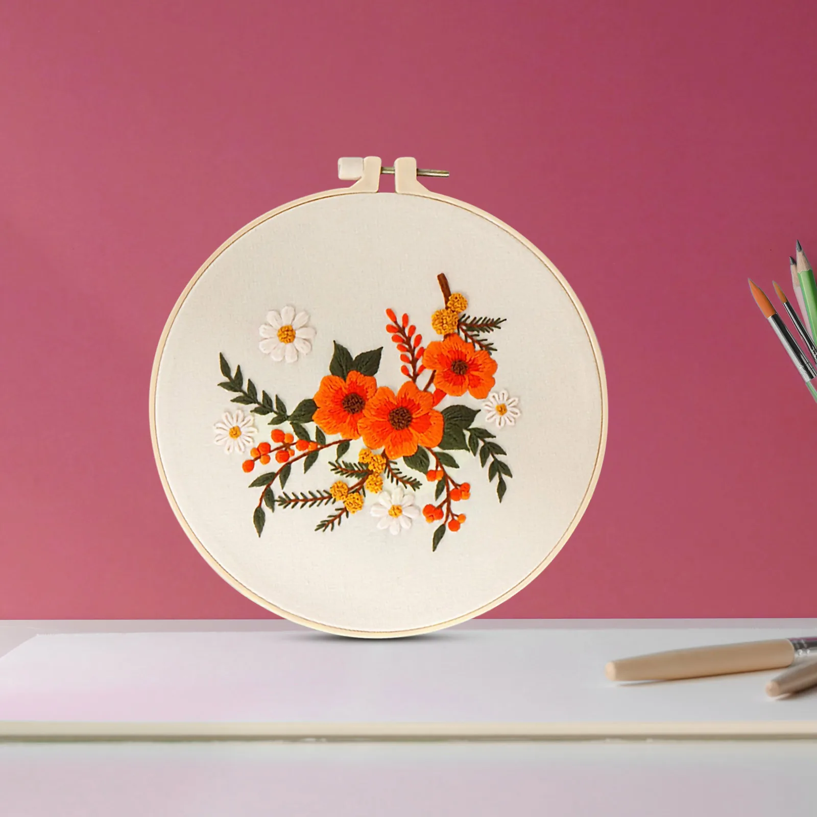 

3 Sets Embroidery Kit Beginner Material DIY Cross Stitch Practice Kit for Embroidery Art Craft Accessories Cross Stitch Material