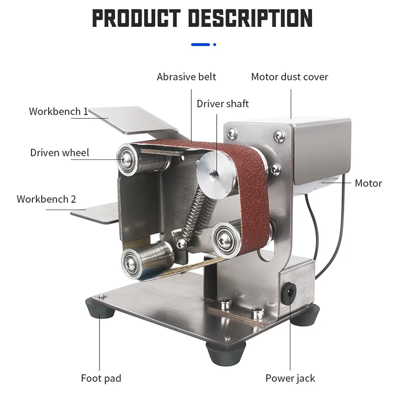 Mini elétrica lixadeira de cinto diy polimento máquina moagem ângulo fixo máquina afiação lâmina cortador desktop bordas ferramenta elétrica