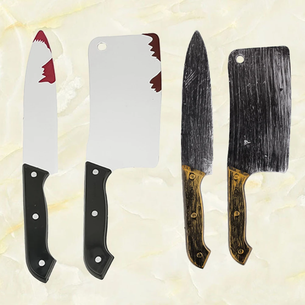 4 قطع من الدعائم البلاستيكية لقطع الهالوين وديكور أداء الرعب لمهرجان المرح ورش مزحة الدم المزيفة