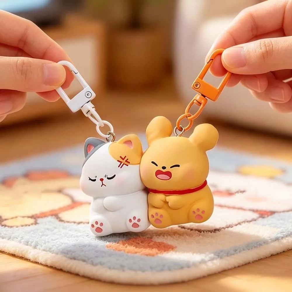 Resin Magnetic Key Chain Lightweight Mini Size Couple Bag Charm Fine Workmanship Durable Animal Backpack Pendant Couples