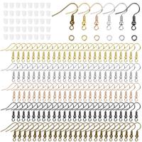 100pcs Earrings Set Alloy Hypoallergenic Earring Hooks Jump Rings Clear Rubber Ear Backs DIY Jewelry Making Findings Accessories