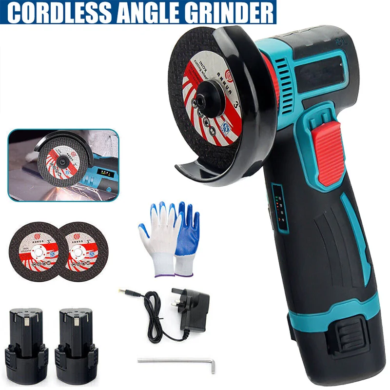 Mini Cordless Angle Grinder Handle Electric Angle Grinder Polishing Grinder Machine Power Tools for Metal Tile Cutting