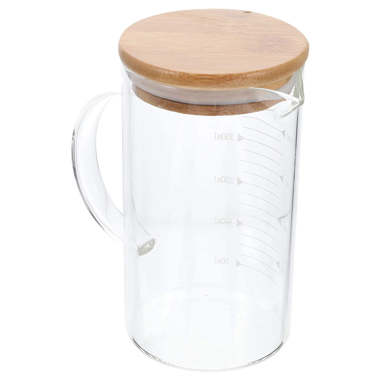 

1Set Glass Measuring Cup Thickened Heat Resistant Wide Mouth Design Accurate Scale Cover Kitchen Measuring Jug Baking Liquid