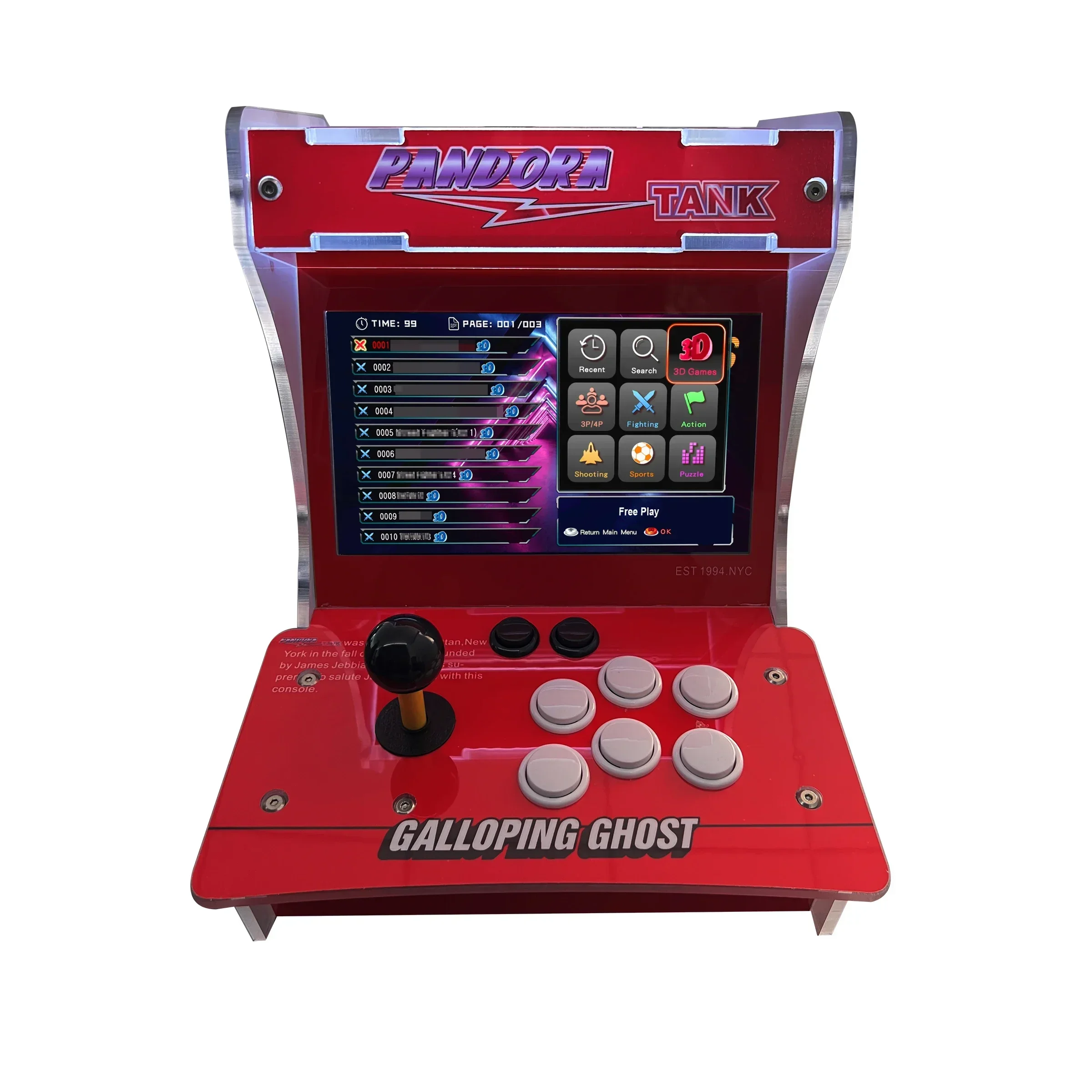 Two Players Fight Against Barton Arcade Game Cabinet Video Pandora Box Classic Retro Arcade Machine With 10-inch Screen Game