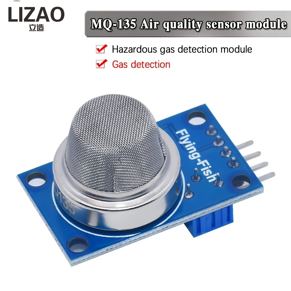 LIZAO MQ135 Hazardous Gas Sensor Module, MQ-135 High Precision Air Quality Detector Board for Indoor Environment Monitoring