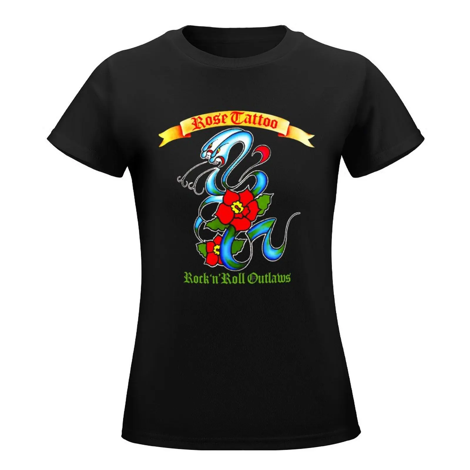 Art 03 Rose Tattoo rock and roll outlaws T-Shirt sweat cute clothes heavyweights cotton t shirts Women