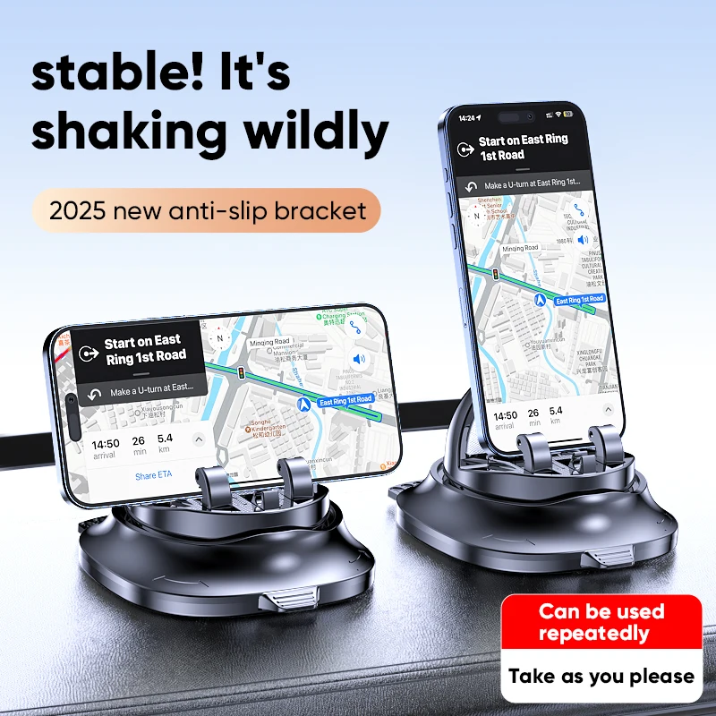 

Car Phone Mount 360 Degree Rotating Automobile Bracket Dashboard Phone Holder with Parking Number Plate for Road Trips GPS