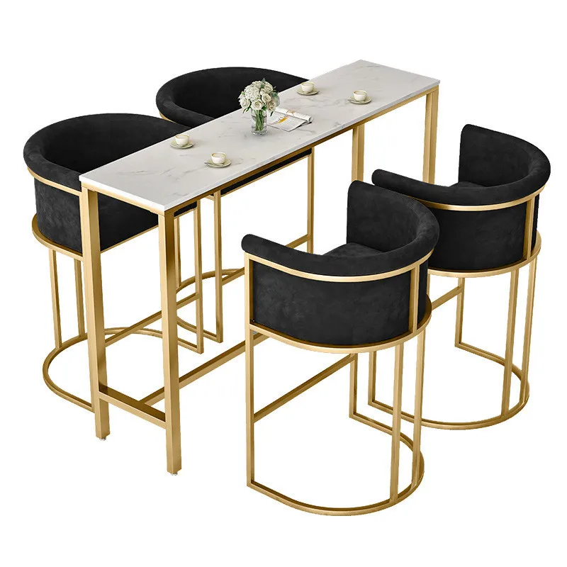

Nordic marble bar, table and chair combination, tea room company casual high table, wall household living room bar