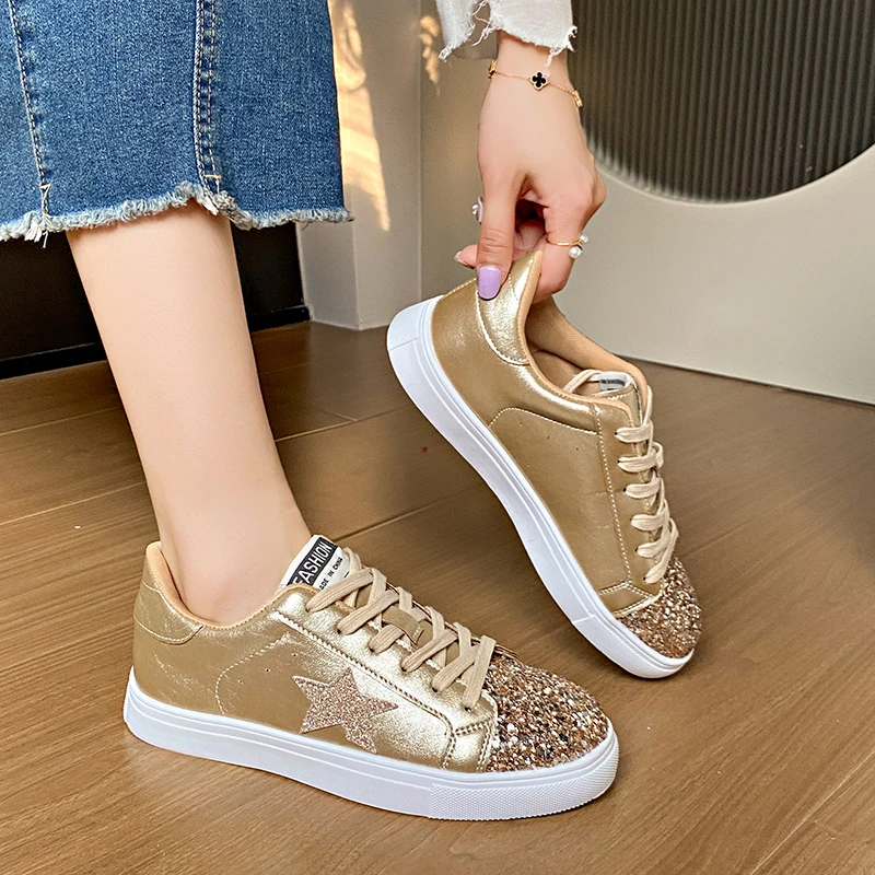 Sports Shoes for Women Retro Casual Sneakers Autumn Flat Casual Shoes Outdoor Walking Thick-soled Jogging Sneakers Tennis Female