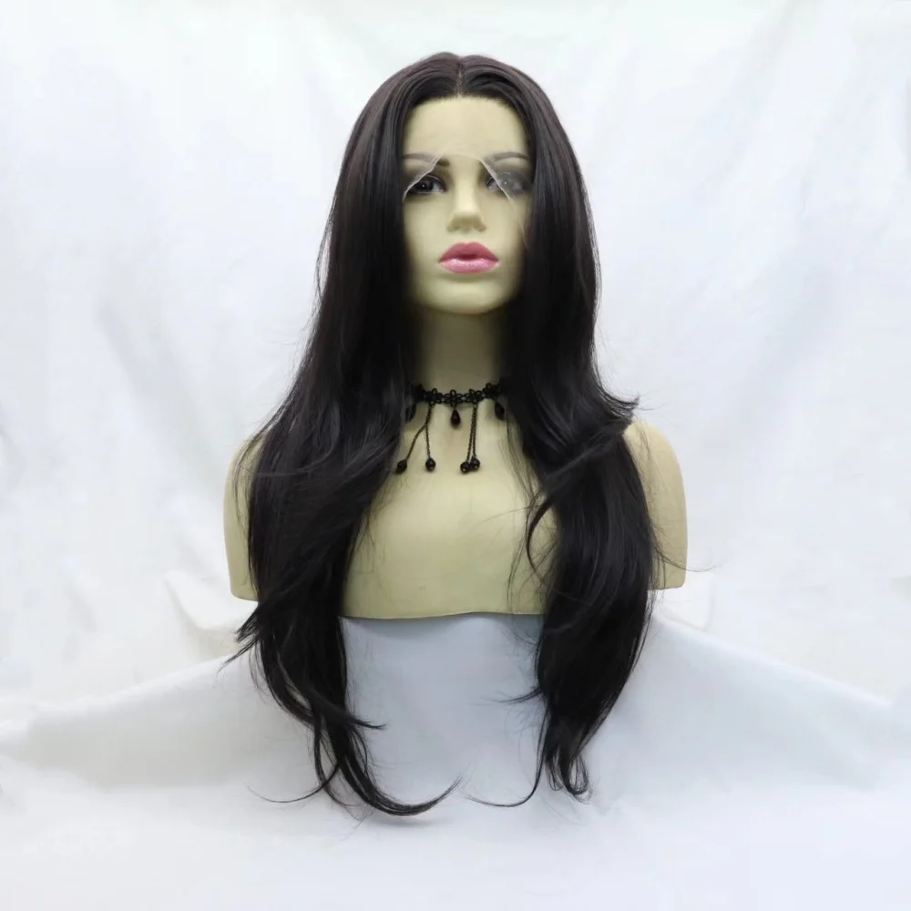 

Sylvia Wigs Synthetic Light Brown Lace Front Wigs For Women Hair Heat Resistant Fiber Long Wavy Wigs Middle Part