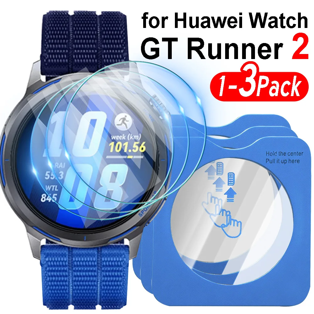 

3/2/1 шт. Защитная пленка из закаленного стекла для Huawei Watch GT Runner 2, простая установка, защита от царапин, для Huawei GT Runner 2