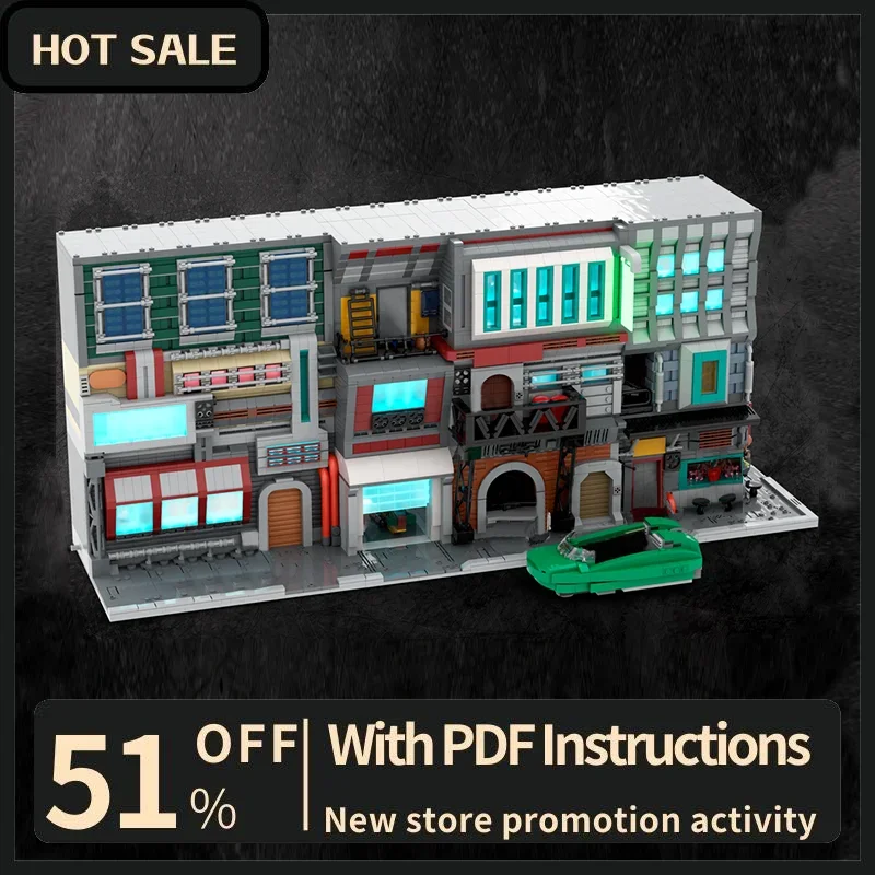 New 5405Pcs Famous Star Battle Movie Moc Underworld Modular Street Model Building Custom Puzzles Diy Creative Ideas Toys Gifts