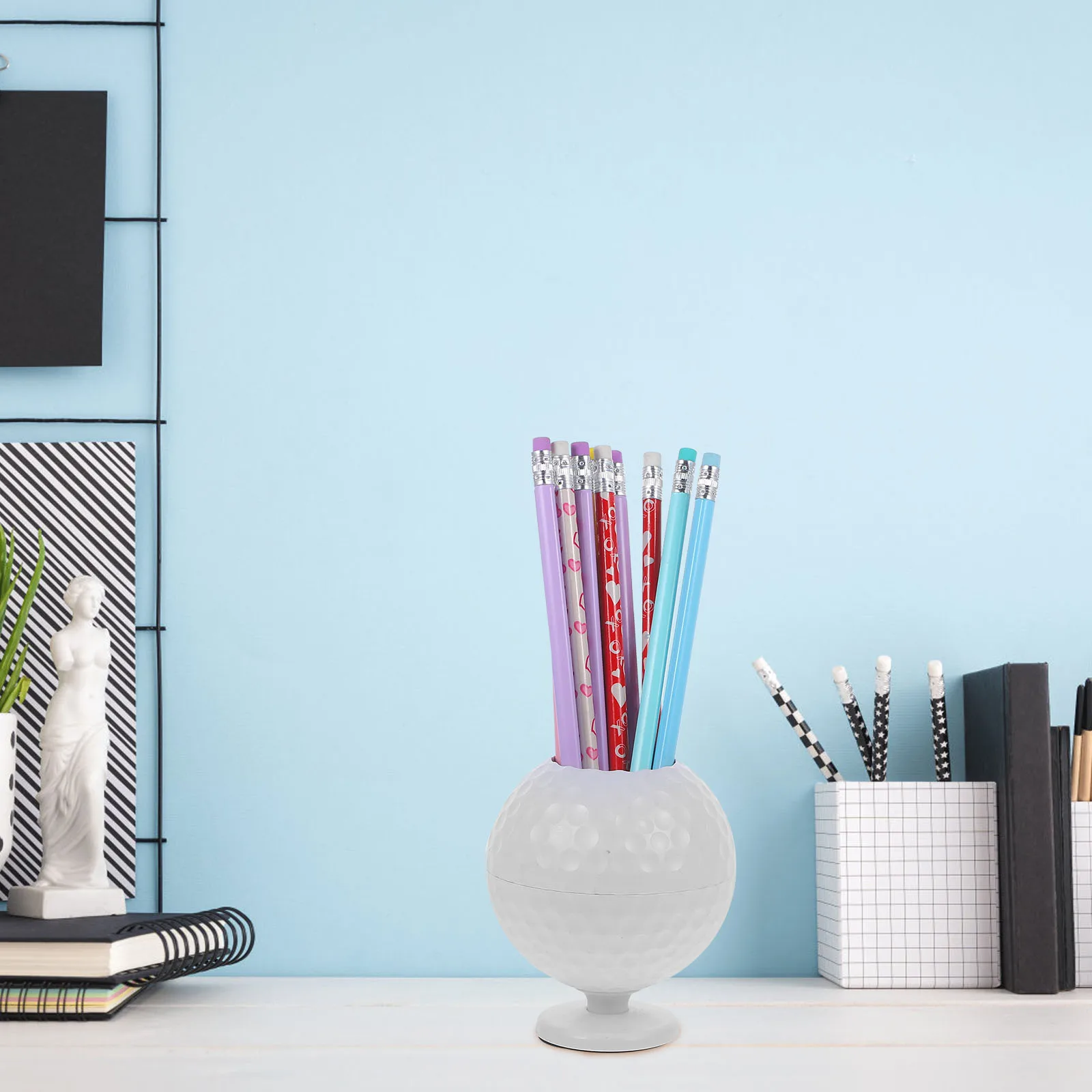 

Golf Pen Holder Novelty Pot Desk Pencil Holders Desktop Multi-functional Abs Decorative