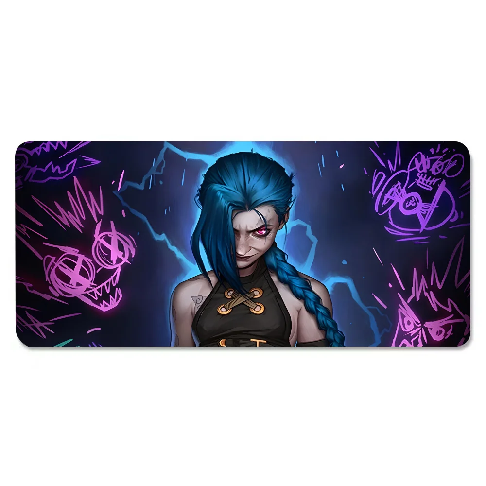 J-Jinx L-LeaGue LeGends Game Mousepad Large Anti-Slip Mouse Pad Stitched Edges Mat Durable Desk Laptop Gaming Keyboard Pad XXL