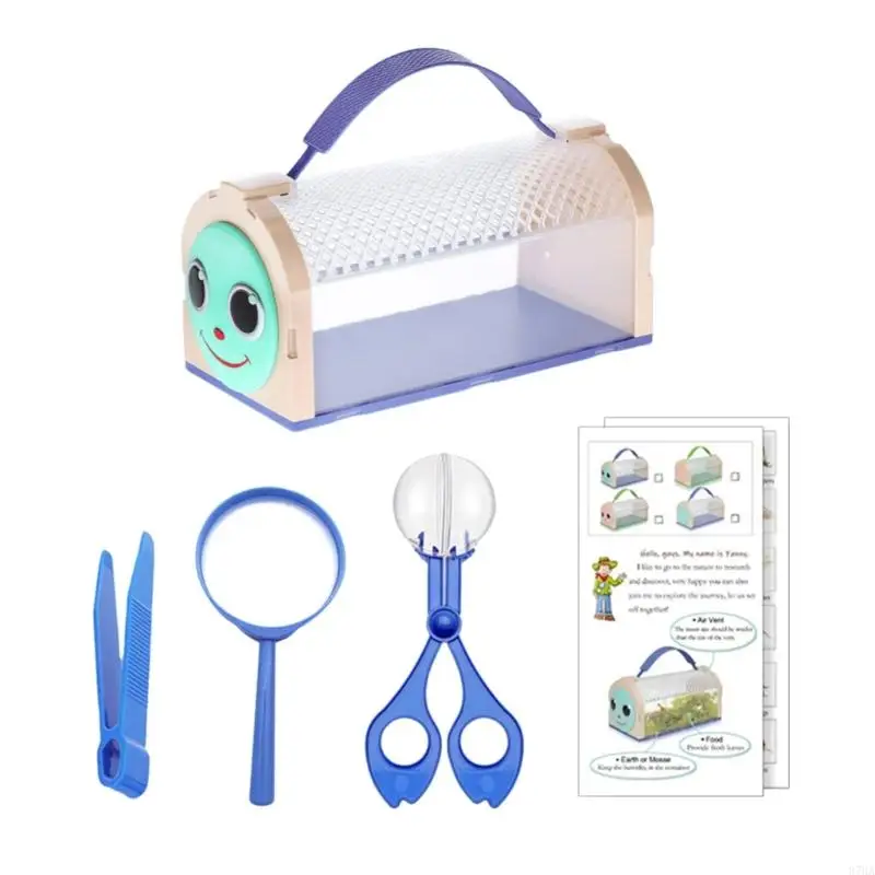Insect Observation Box for Kids With Carry Handle and Clear Viewing Wall for Garden Walks Nature Study and Family Learning 87HA