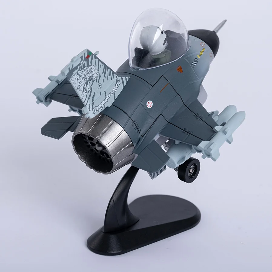 Q-Version F16 Metal Alloy Airplane Model (Including Base) Home Placement, Collection and Decoration Creative Gift