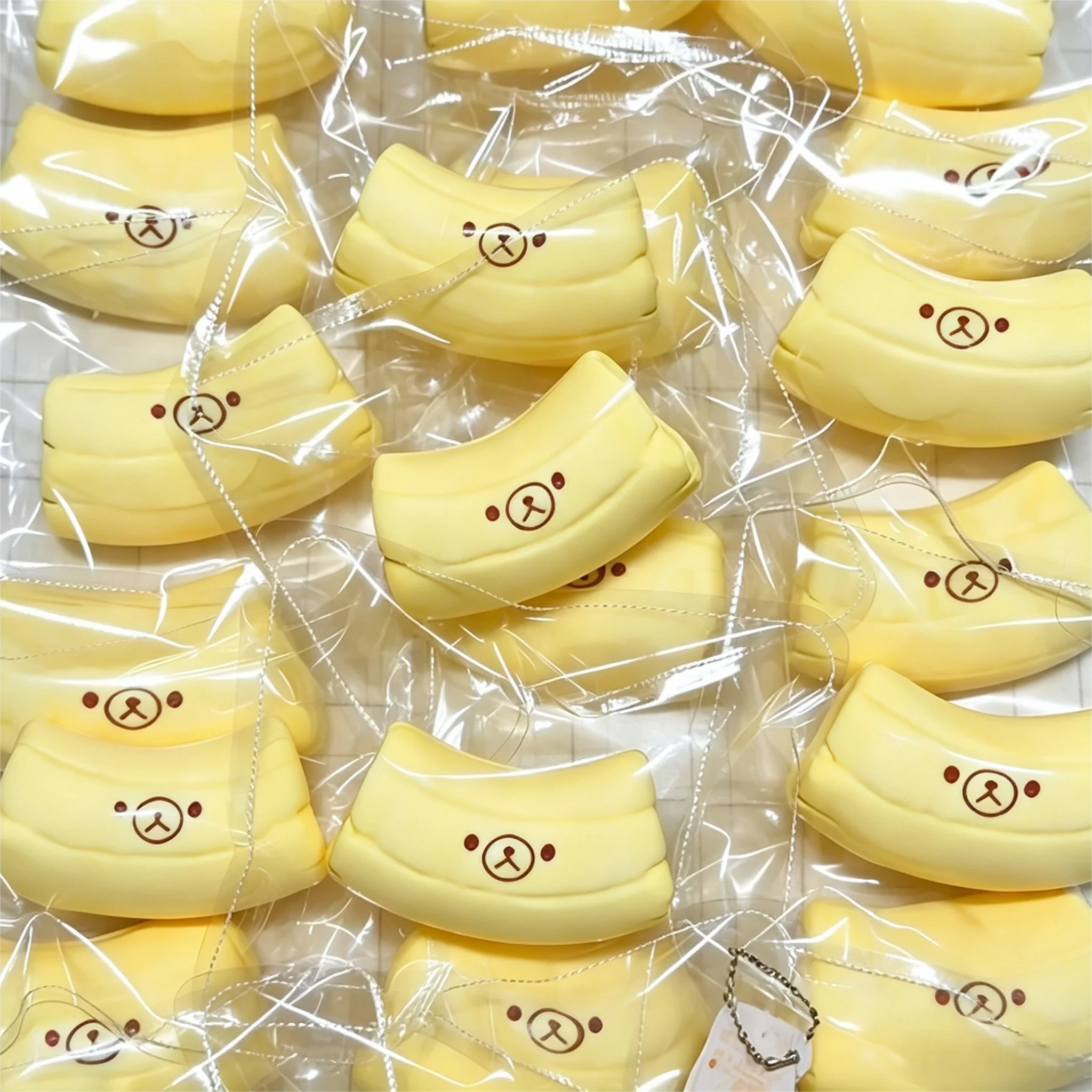 Food Safe Soft Silicone Banana Bear Squishy Toy, Butter Texture Handmade Fidget Ornament, Portable Stress Relief Kid Gift