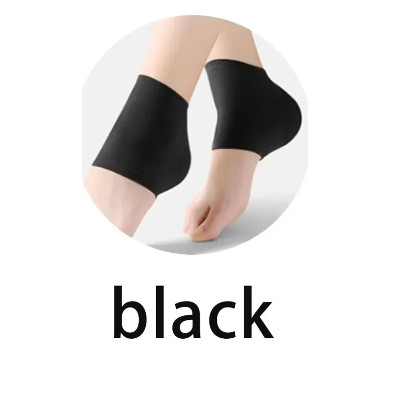 Heel Protective Mesh Gel Silicone Sock Moisturizing Anti-wear Anti-crack Half Foot Cover Black Nude