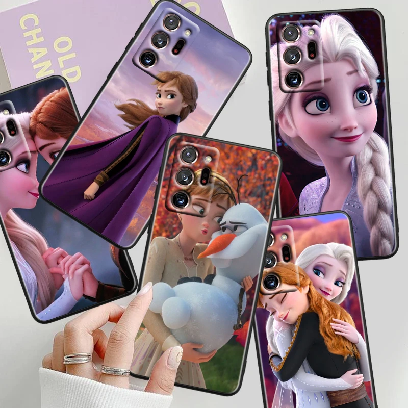 

Frozen The Snow Queen Elsa For Samsung Note 20 10 Ultra Plus A31 A14 A12 A70 A34 A25 A04 A05 A15 A24 5G Black Funda Phone Case