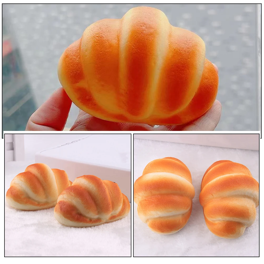 

2pcs Croissant Model PU Material Realistic Fake Bread Home Decor Photography Props Display Ornaments Simulated Food