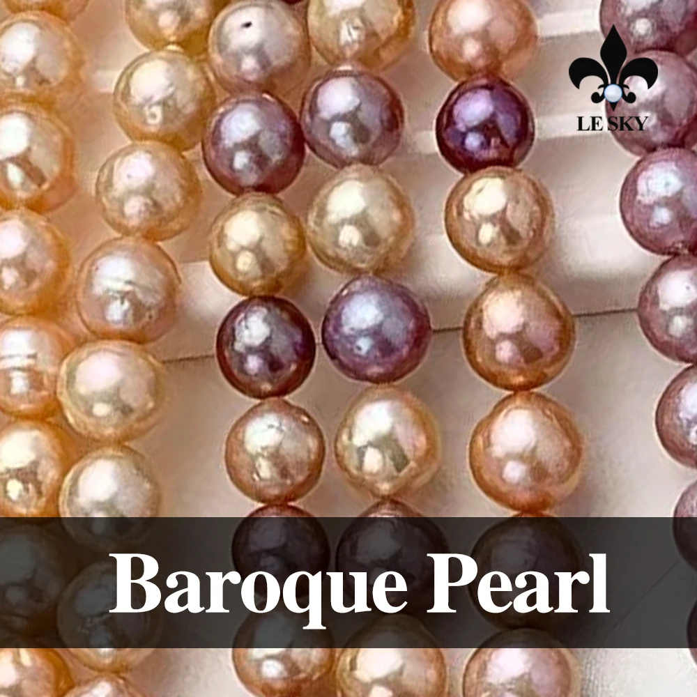Baroque Edison Pearl Beads Round Natural Freshwater Pearl Looose Spacer Beaded for Making DIY Jewerly Necklace Bracelet 36cm