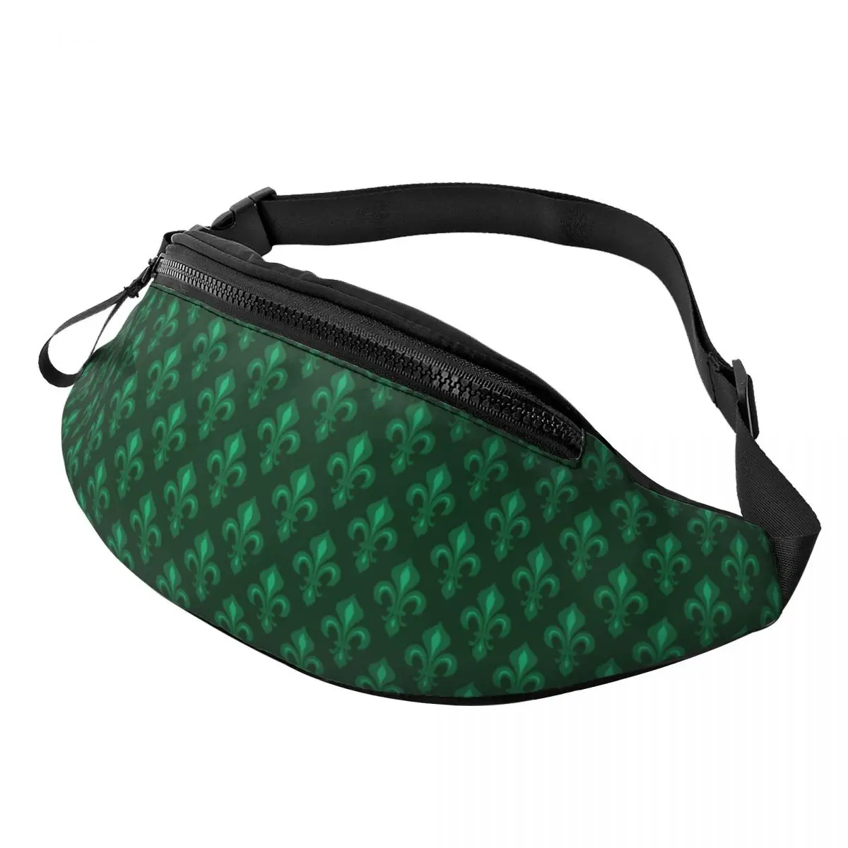 Custom Cool Lily Flower Fleur De Lis Fanny Pack for Cycling Camping Women Men Crossbody Waist Bag Phone Money Pouch