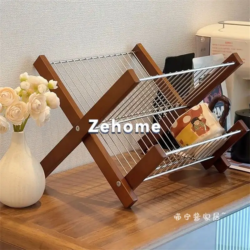 Medieval Cup Storage Rack Kitchen Dishes Foldle Desktop Drain Shelf Water Cup Shelf