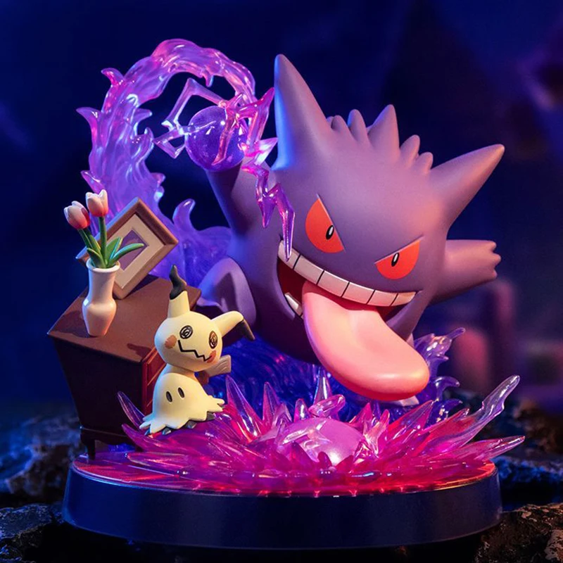 [In Stock] Funism Prime Figure Pokemon Gengar and Mimikyu 138mm Nice Original Anime Cartoon Ornament Model Gift Toys