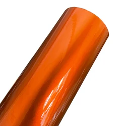 Premium Gloss Metal Candy Orange Vinyl Car Wrap Film Self Adhesive Decal with Air Release