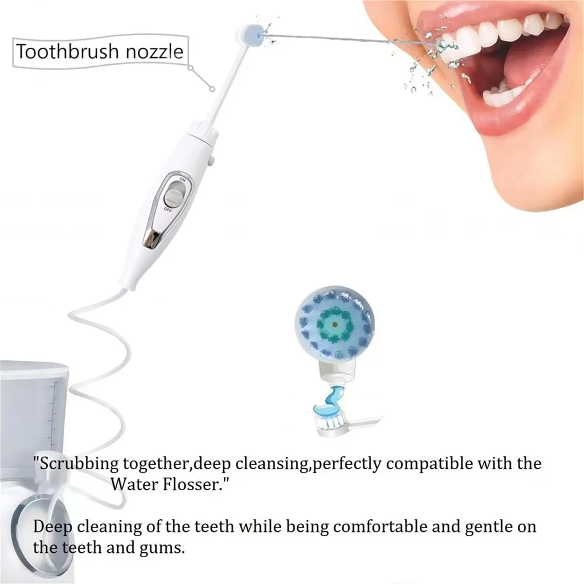 (A75U) 5Pcs Replacement Brush Heads for WP-Series Oral Irrigators - Assorted, Random Delivery