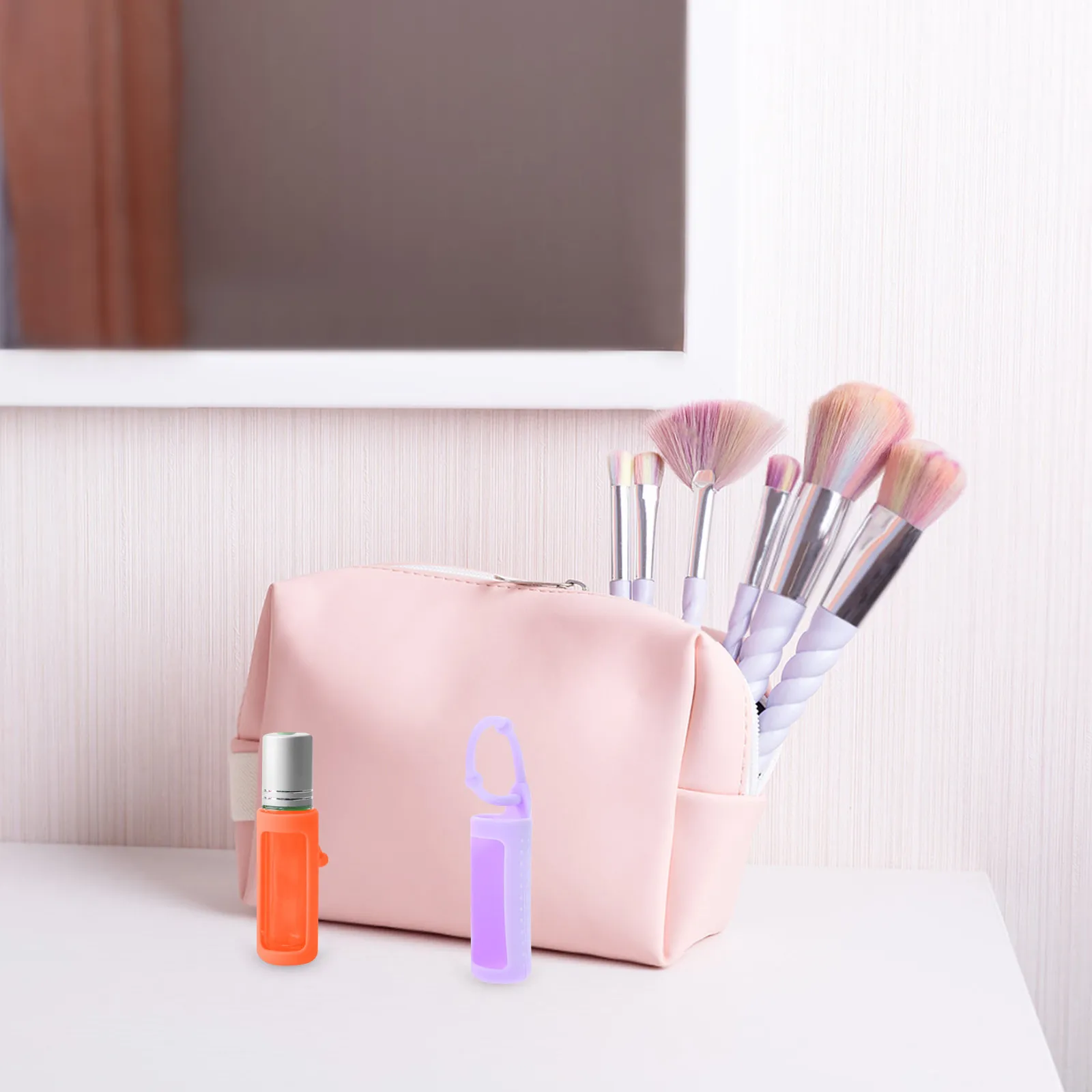 

Набор из 6 силиконовых защитных чехлов для флаконов с эфирными маслами, портативный, с регулируемым ремешком, для флаконов 10 мл, гибкий