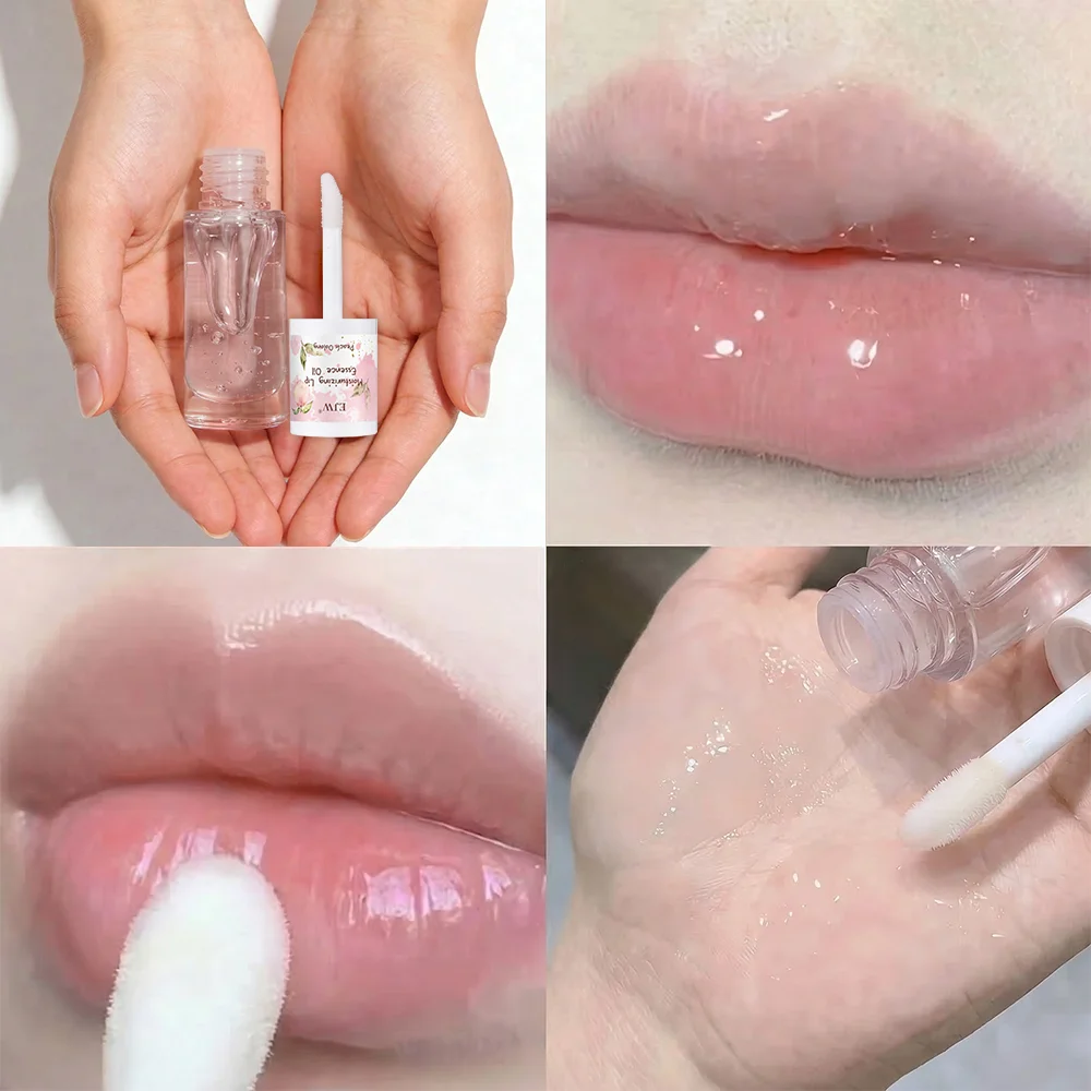 Make Up Lip Oil Gloss Peach Flavor Lip Ink Gloss Labial Lip Moisturizer Jelly Lipstick Bright Oil Moisturizing Balm clear liquid