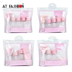 7/8Pcs Portable Travel Split Bottling Plastic Empty Bottle Set Cosmetic Spray Lotion Cream Shampoo Portable Sub-Bottling