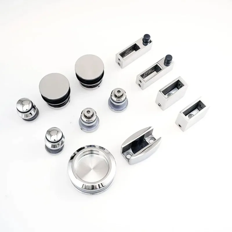 Simple shower room glass sliding door pulley set slide rail hanger pendulum stopper hardware accessories