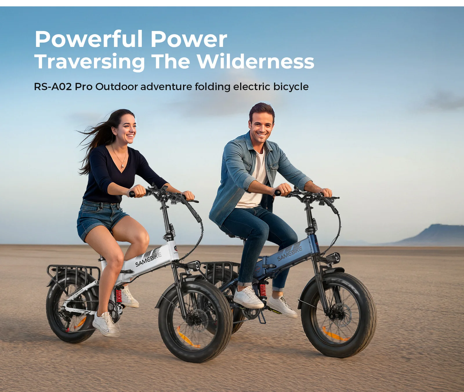 Samebike RS-A02 Pro Faltbares Elektrofahrrad für Erwachsene, 20x4,0 Zoll Fatbike Mountainbike mit 48V 15Ah Abnehmbarem Akku, 25 km/h und Reichweite bis 80–100km – Detail 4