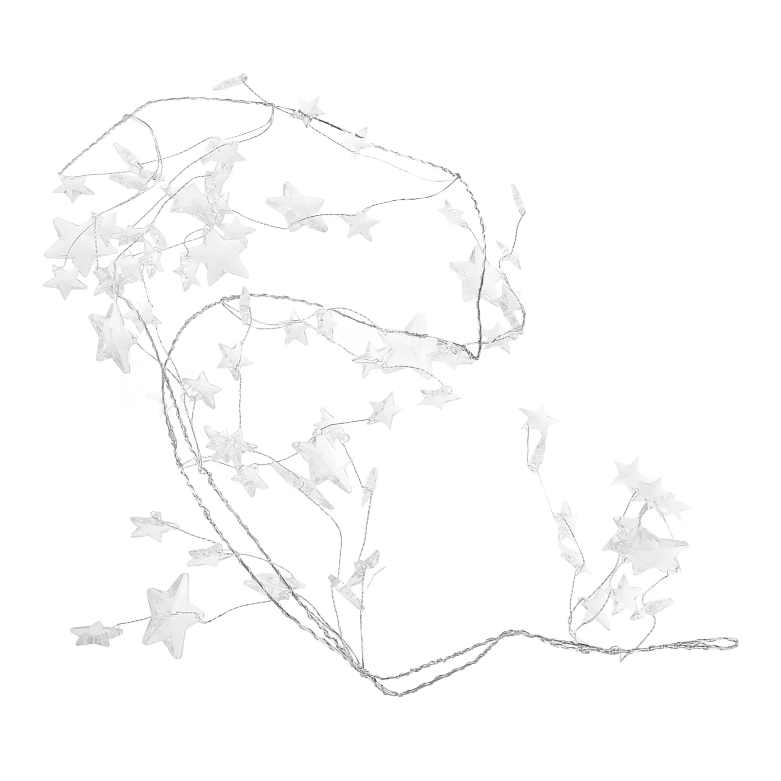 

Acrylic Star Bead Garland Transparent Five Pointed Crystal String for Christmas Tree Holiday Decorations Winter Mantel Fireplace