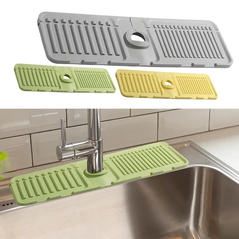 Silicone Faucet Water Catcher Mats Kitchen Sink Spill-Proof Drying Pads Anti-Slip Drain Splash Guard Water Mat Kitchen tool