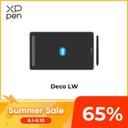 XPPen-Tablette graphique numérique Deco L/ LW, sans fil, Bluetooth, 8192 recyclables, stylet pour dessin, Vpig, prise en charge de l'inclinaison, sans batterie