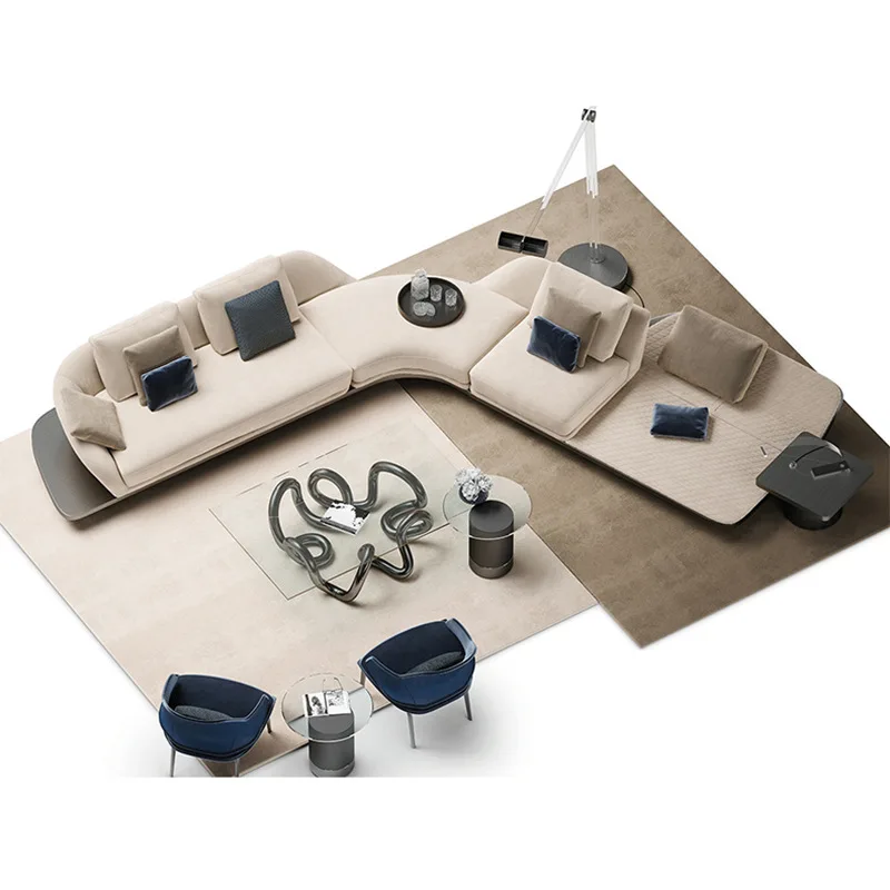 

Technology cloth sofa, Italian light luxury corner fabric sofa