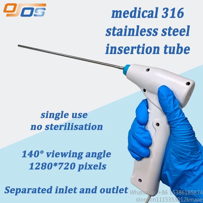 Vequyn OJOS Model 1 Cystoscope Sensor — USB Interface, Stainless Steel Bend, 120° FOV, 30 FPS, Windows/Linux Compatible