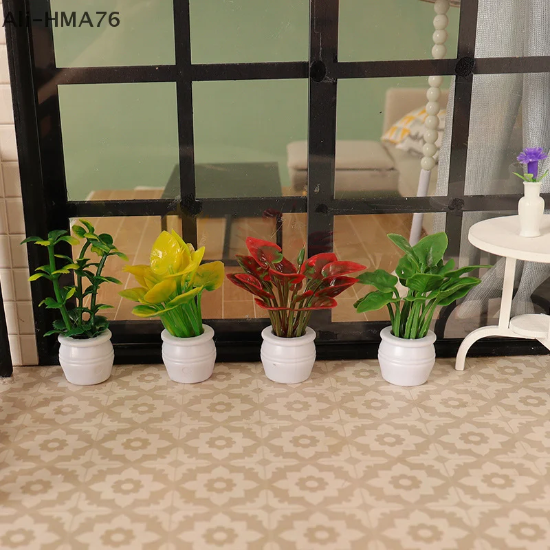 

HMA76-1PC Doll House Mini Plant Model Mini Green Plant Potted Outdoor Landscape Flower Bed