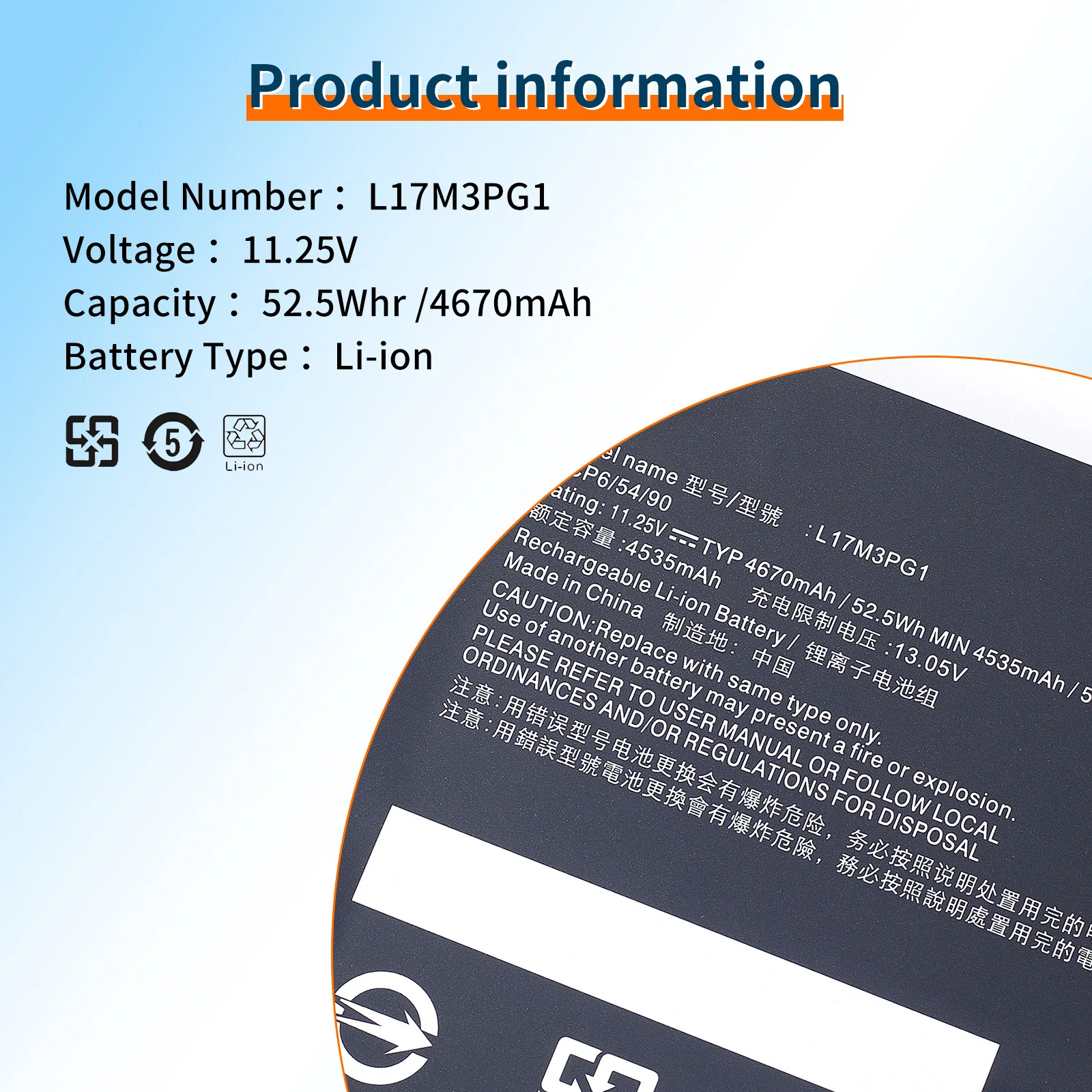 BVBL 17M3PG1 Battery Baterai UNTUK Lenovo Legion Y530 Y540-15IRH Y530-15ICH Y7000 Y7000P L17C3PG1 L17L3PG PG PG