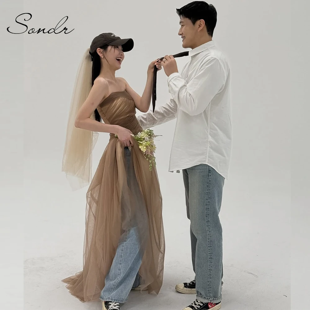 

Sondr Elegant Evening Dresses Women One-Shoulder Simple Formal Occasion Gown Customized Wedding Party Dresses Performance Dress