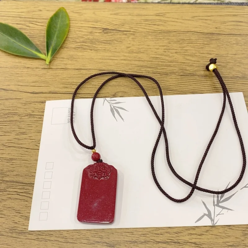 Pendentif en sable d'or violet à haute teneur en or, collier amulette de paix et de tranquillité pour hommes et femmes