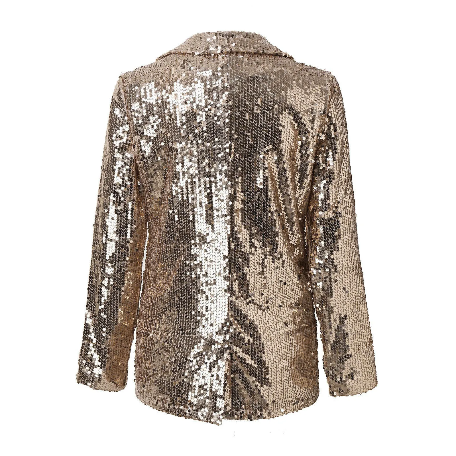 2024 Women'S New Sequin Cardigan Suit Jacket Commuter Style Casual Fashion Coat Lapel Long Sleeve Elegant And Beautiful Coat