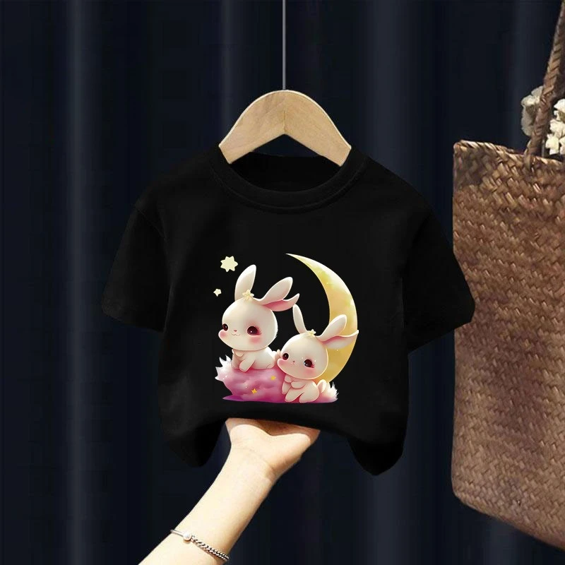 

Kids Short-Sleeved Casual Comfortable Tops Unisex Children's Clothes for Boys And Girls