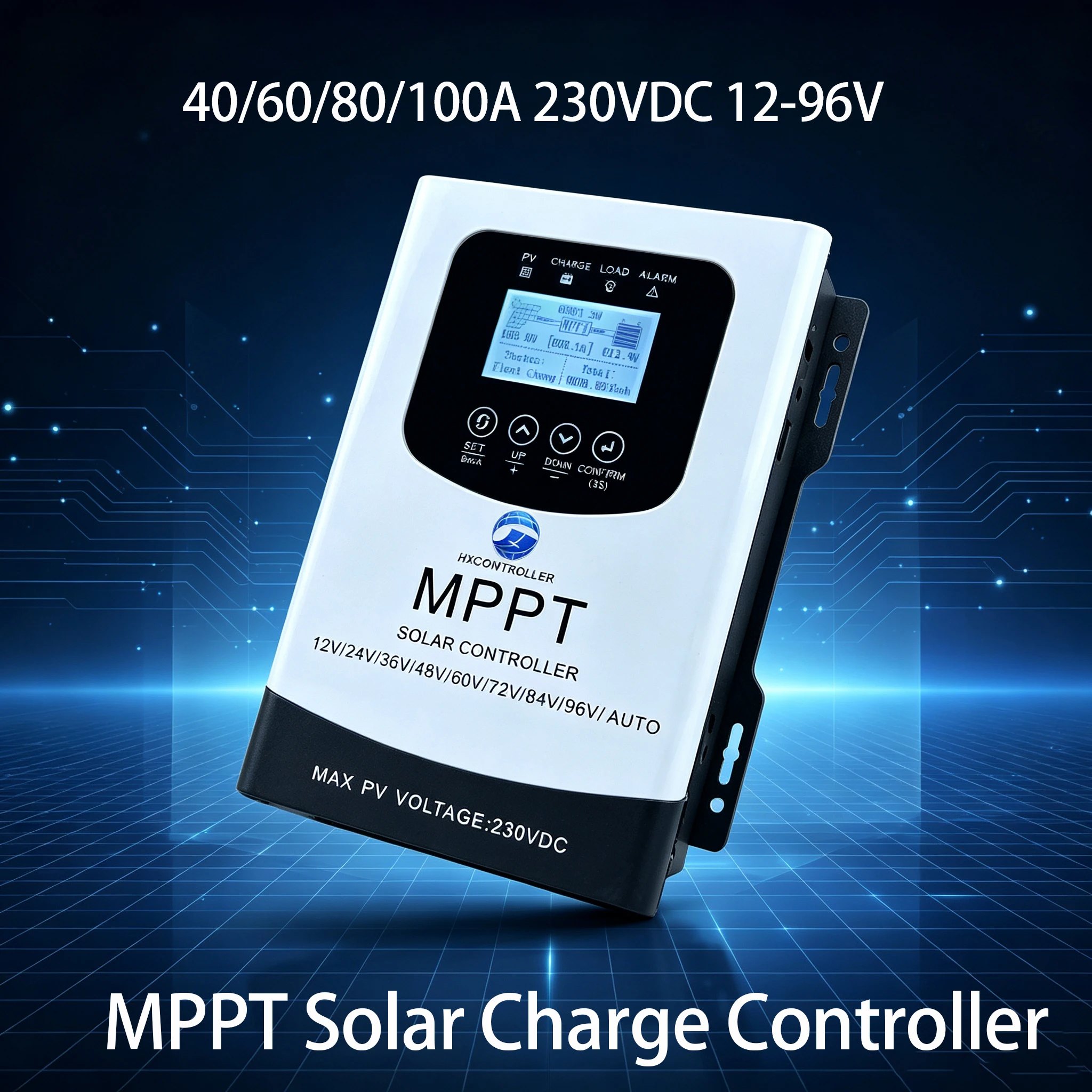 HXCONTROLLER MPPT Solar Charge Controller 12V 24V 48V 60V 72V 84V 96V Solar Panel Power Charging Regulator Max 230VDC For all battery Type