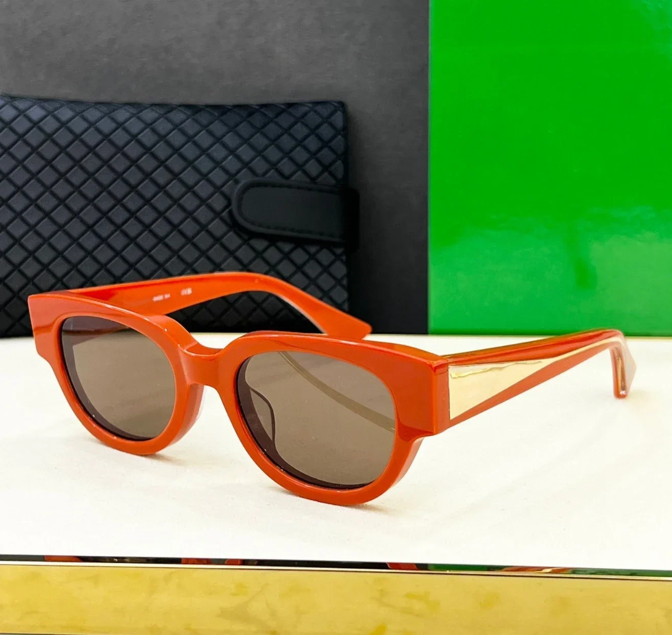 Designer BV1278SA Fashionable Women's High-end Round Frame  Sunglasses Europeanm American Versatile Men's Sunglasses