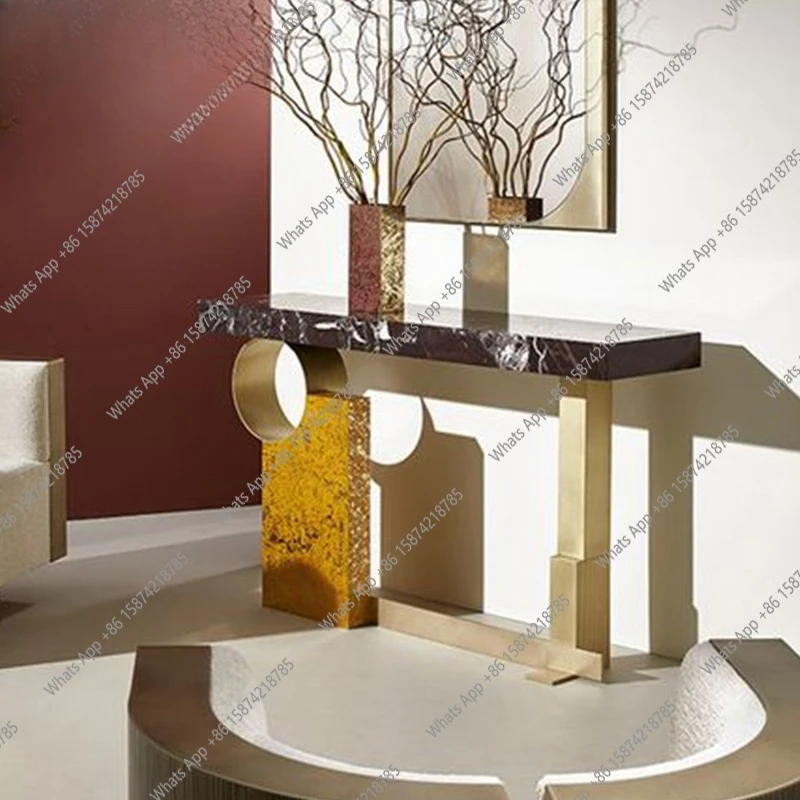 

Wall-facing entrance table for commercial places Small apartment entry end view table Public area decorative cabinet display