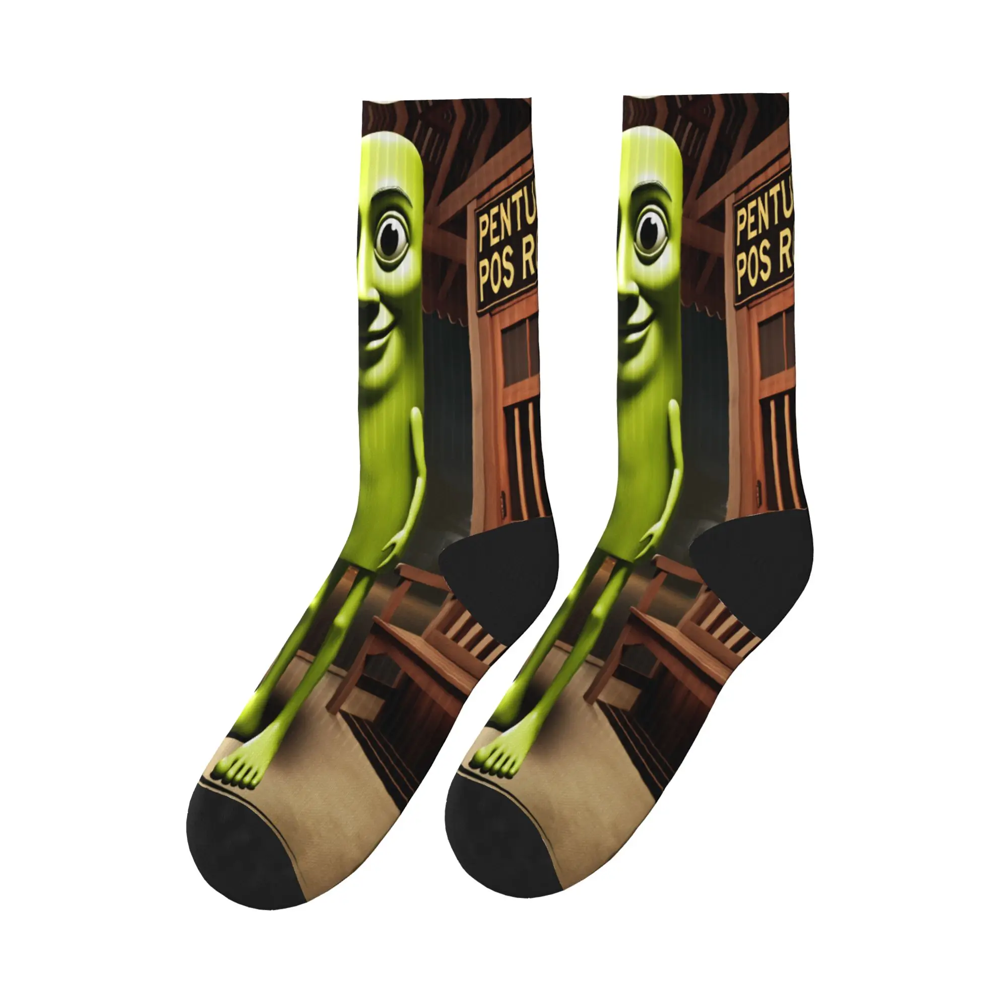 

Men's Socks Tung Tung Sahur Green Light Meme Stockings Autumn Funny Breathable Socks Graphic Outdoor Sports Non-Slip Socks